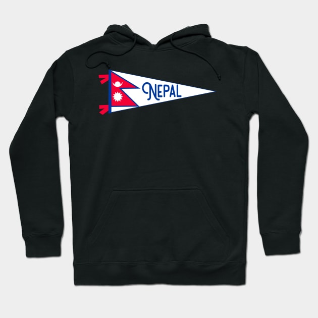 Nepal Flag Pennant Hoodie by zsonn